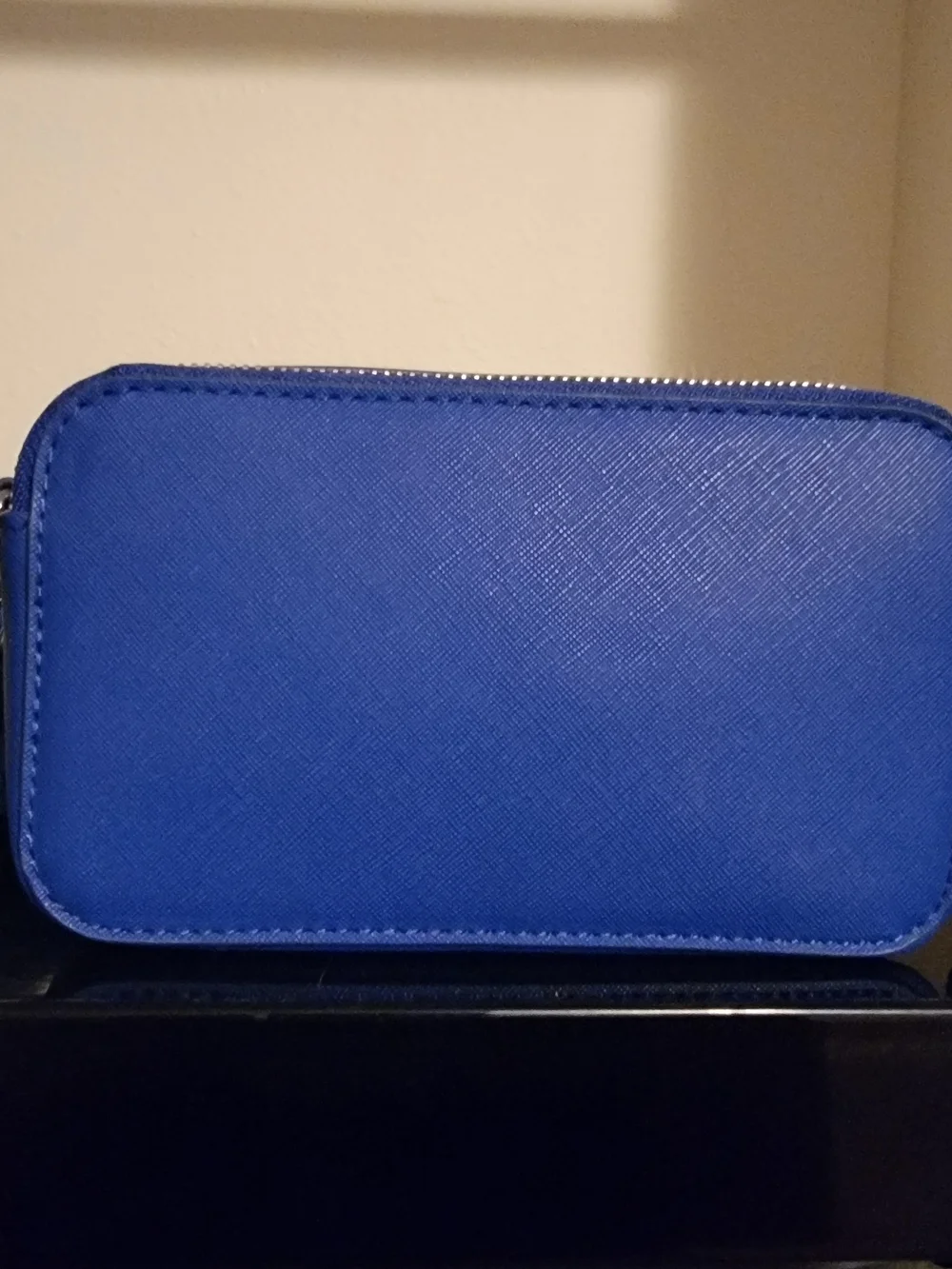 Valentino Orlandi Cobalt Blue Studded Wristlet with Silver V Emblem